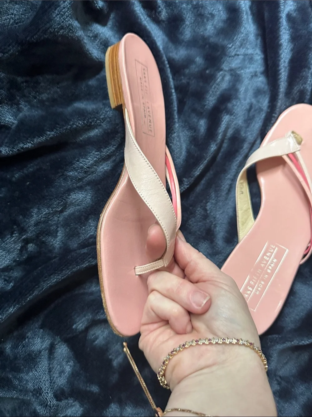 Saks Fifth Avenue Pink, Cream and Coral Strap Sandals